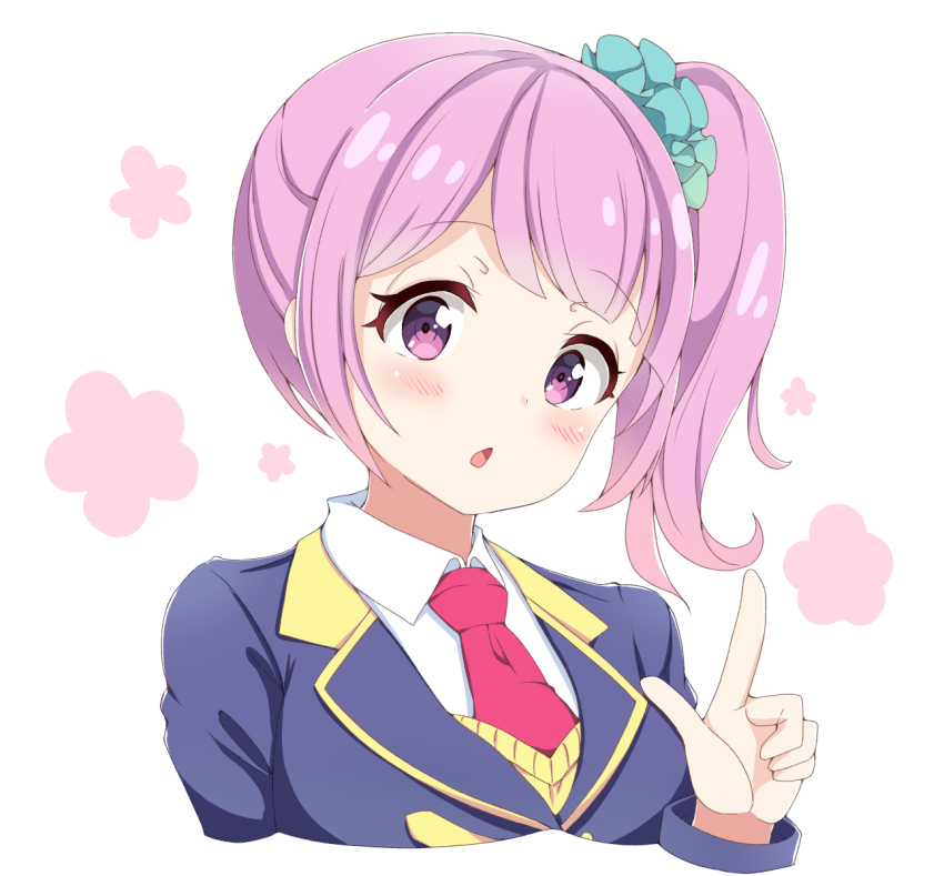 1girl, :o, aged_up, anime_coloring, aqua_scrunchie, ben_awa, blazer, blue_jacket