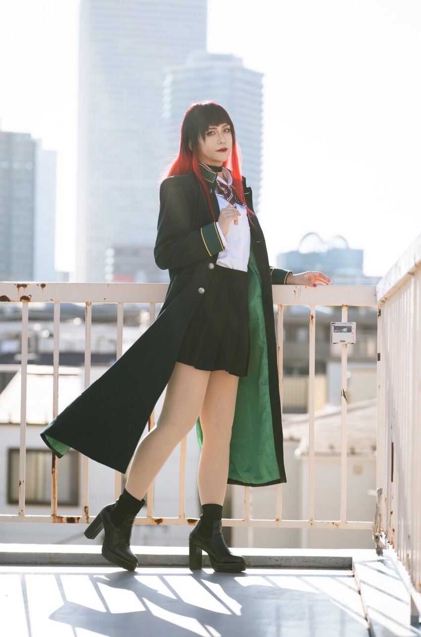 1boy, absurdres, androgynous, arm_support, arms_up, bare_legs, black_boots, black_choker