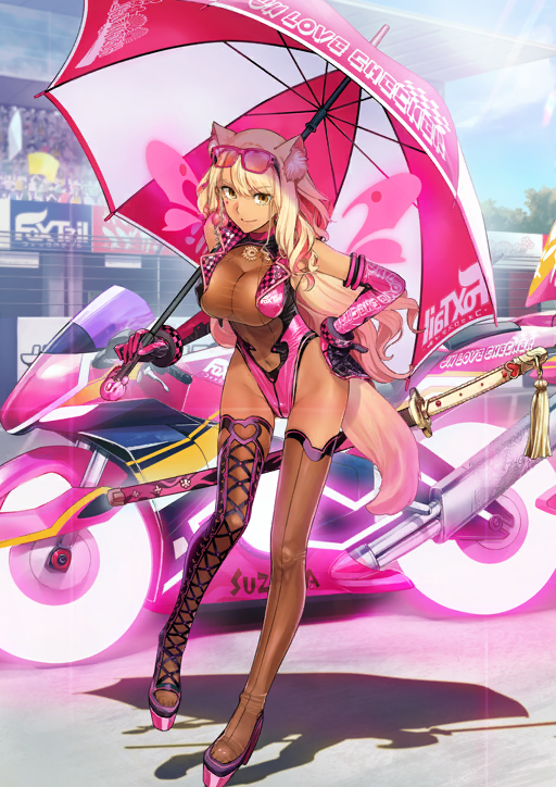 1girl, animal_ear_fluff, animal_ears, asymmetrical_legwear, black_gloves, black_leotard, blonde_hair, breasts