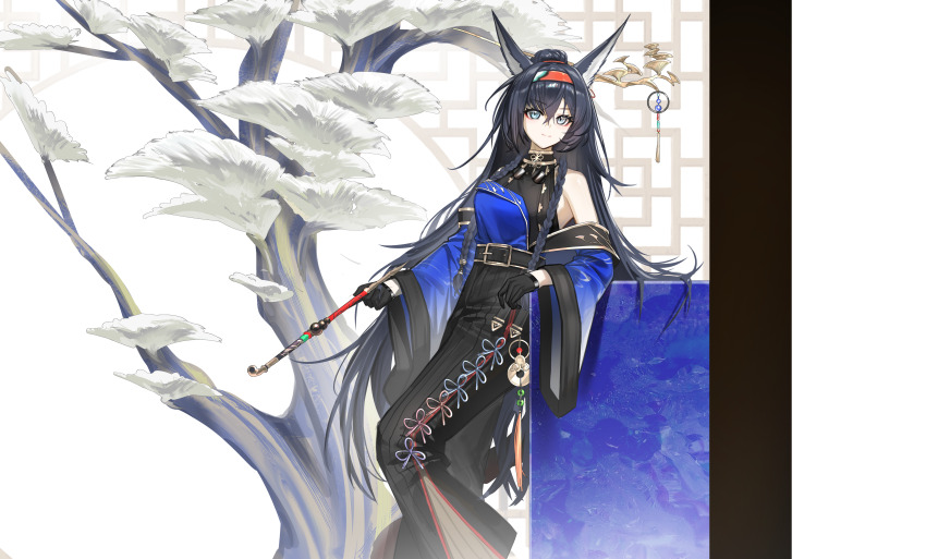 1girl, absurdres, ambience_synesthesia, animal_ears, arknights, belt, black_belt, black_gloves