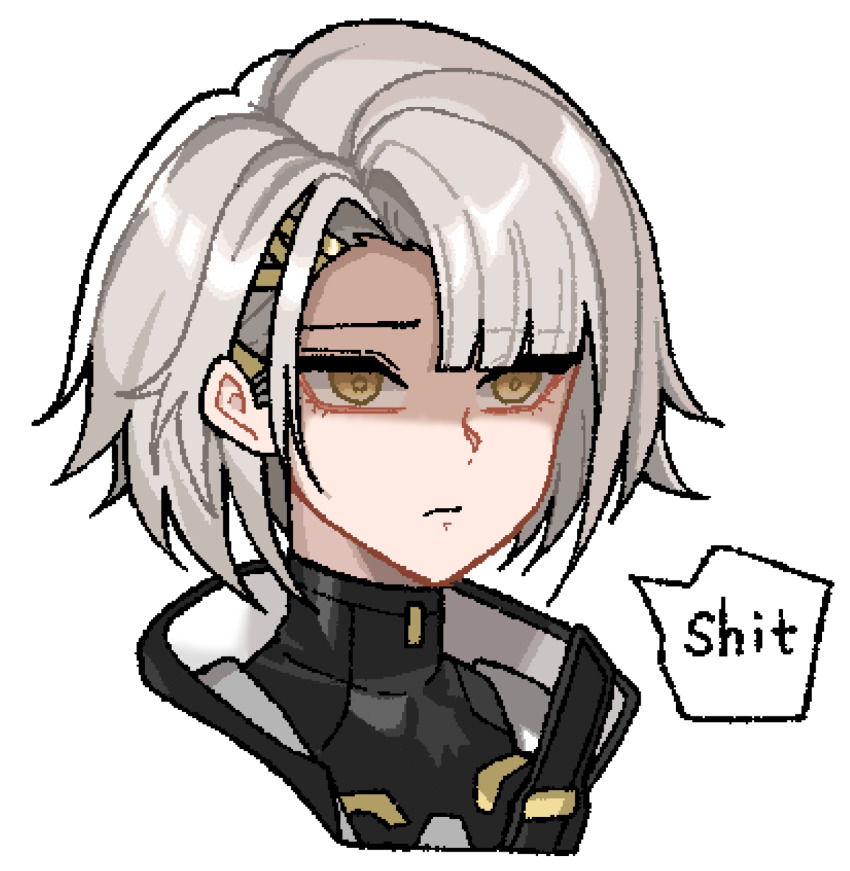 1girl, carvi_be_happy, closed_mouth, cropped_torso, english_text, expressionless, girls'_frontline, girls'_frontline_2:_exilium