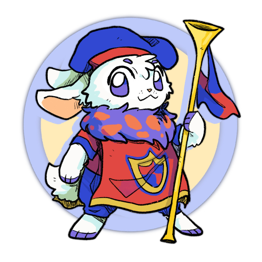 1boy, :3, alleesaur, animal_ears, blue_eyes, blue_hat, chibi, chibi_only