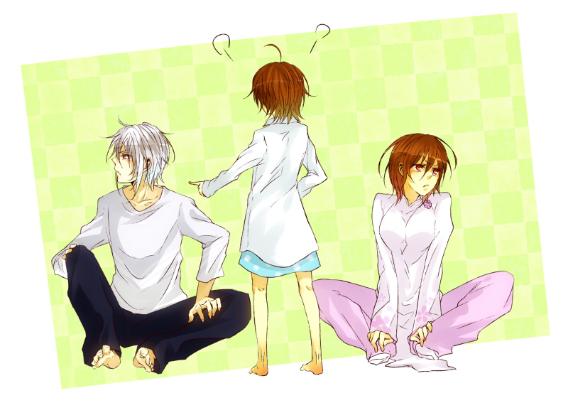1boy, 2girls, accelerator_(toaru_majutsu_no_index), accelerator_family, ahoge, bad_id, bad_pixiv_id, bberry