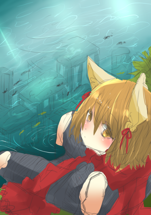 1boy, ajie_(sura-kun), animal_ears, black_pants, black_shirt, blonde_hair, closed_mouth, commentary_request