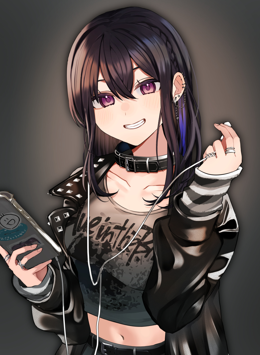 1girl, absurdres, alternate_costume, arisyooon, arm_warmers, black_collar, black_jacket, black_shirt