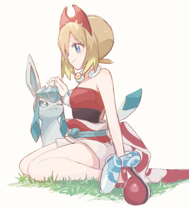 1girl, anklet, blonde_hair, blue_eyes, bracelet, closed_mouth, commentary_request, eyelashes