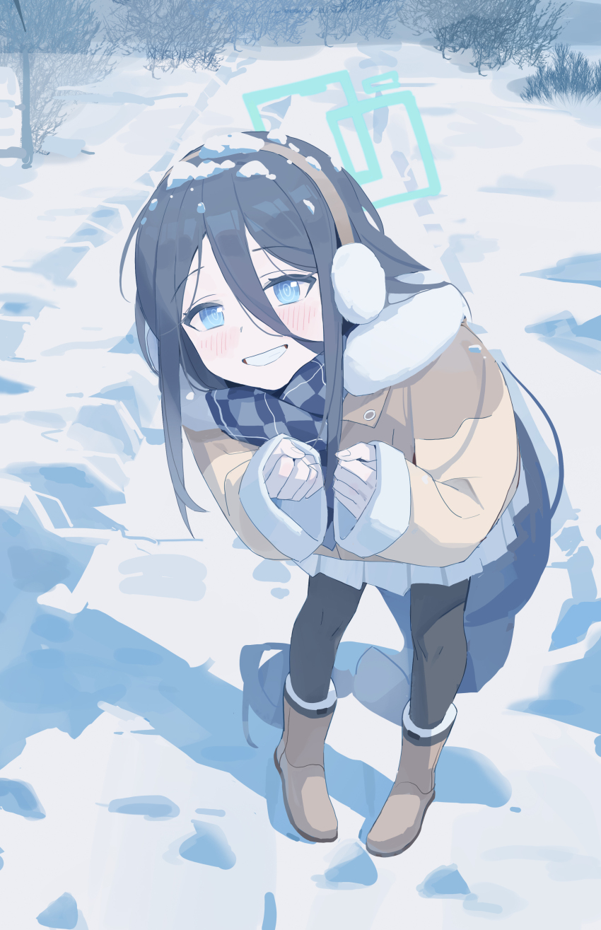 1girl, absurdly_long_hair, absurdres, aqua_eyes, aqua_halo, aris_(blue_archive), aris_(winter)_(blue_archive), black_pantyhose