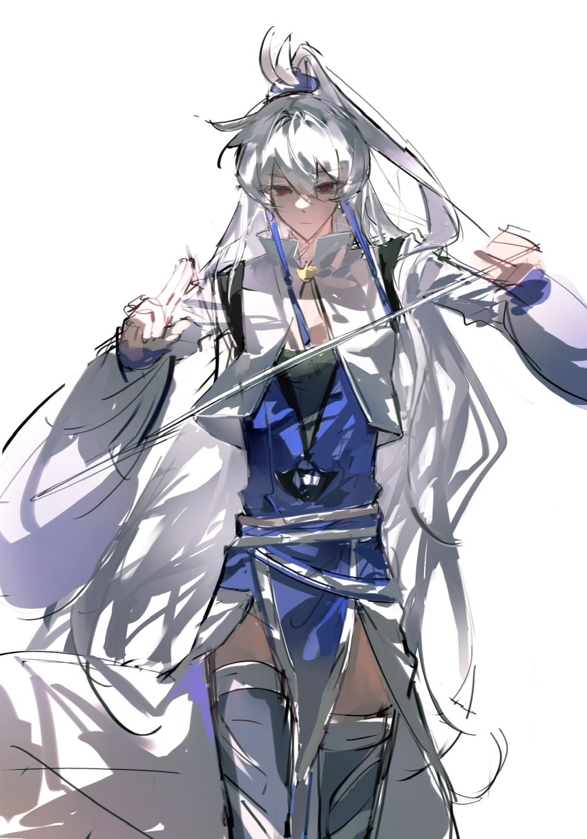 1boy, boots, closed_mouth, cowboy_shot, cropped_jacket, earrings, grey_boots, highres