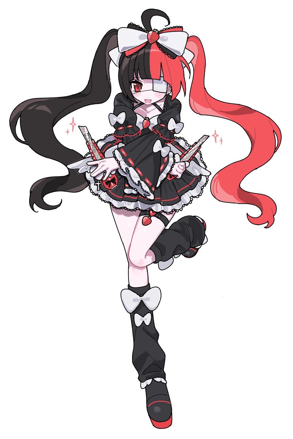 1girl, 25g_lie, black_dress, black_hair, black_leg_warmers, black_shoes, bow, collarbone