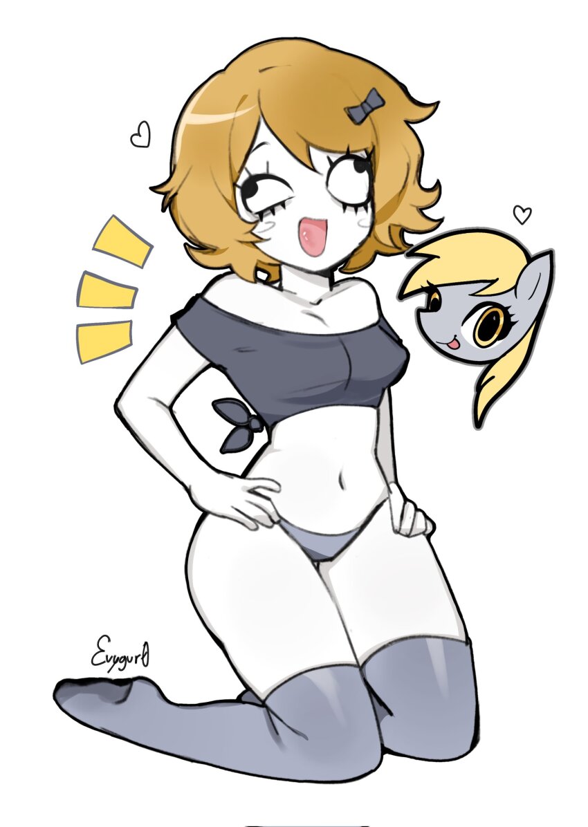 1girl, bare_shoulders, black_bow, blonde_hair, bow, breasts, collarbone, crop_top