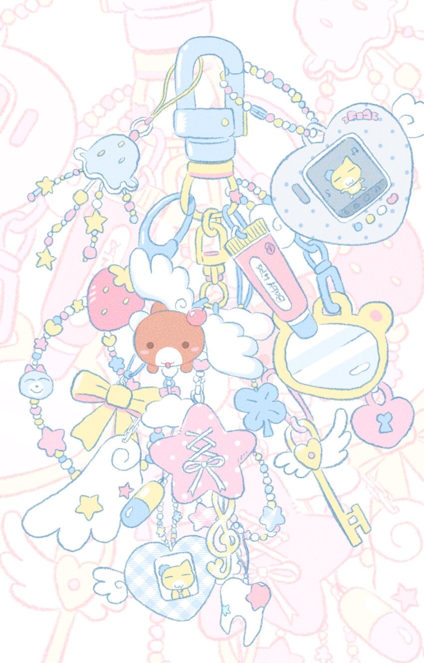 bead_bracelet, beads, bracelet, charm_(object), commentary, food, fruit, heart