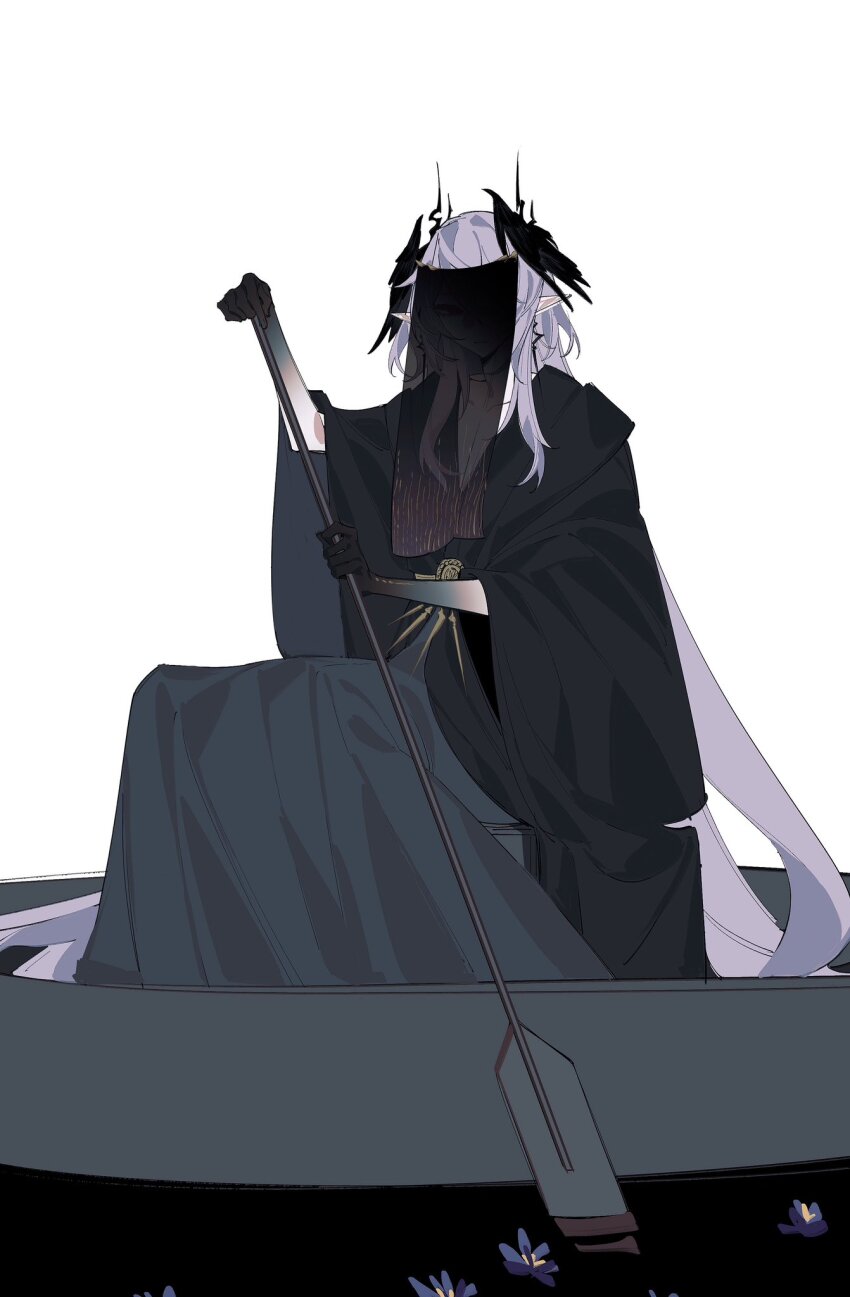 1boy, acell1224, alternate_costume, alternate_hair_length, alternate_hairstyle, arknights, belt, black_cloak