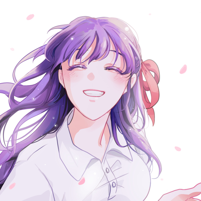 1girl, backlighting, breasts, closed_eyes, colored_eyelashes, commentary_request, fate/stay_night, fate_(series)