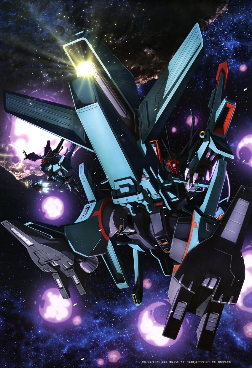 absurdres, artist_request, asteroid, battle, beam_cannon, doven_wolf, energy, energy_beam