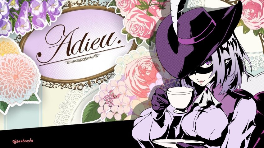 1girl, ascot, castorice_(honkai:_star_rail), commentary, cup, english_commentary, eye_mask, gloves