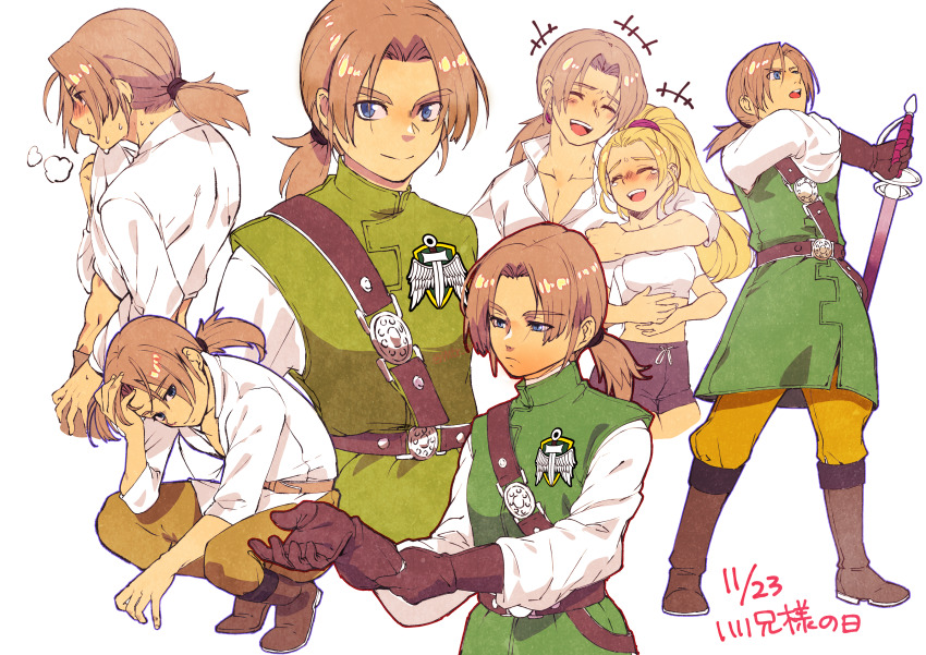 1boy, 1girl, absurdres, adjusting_clothes, adjusting_gloves, alternate_costume, anlucea, arm_around_neck