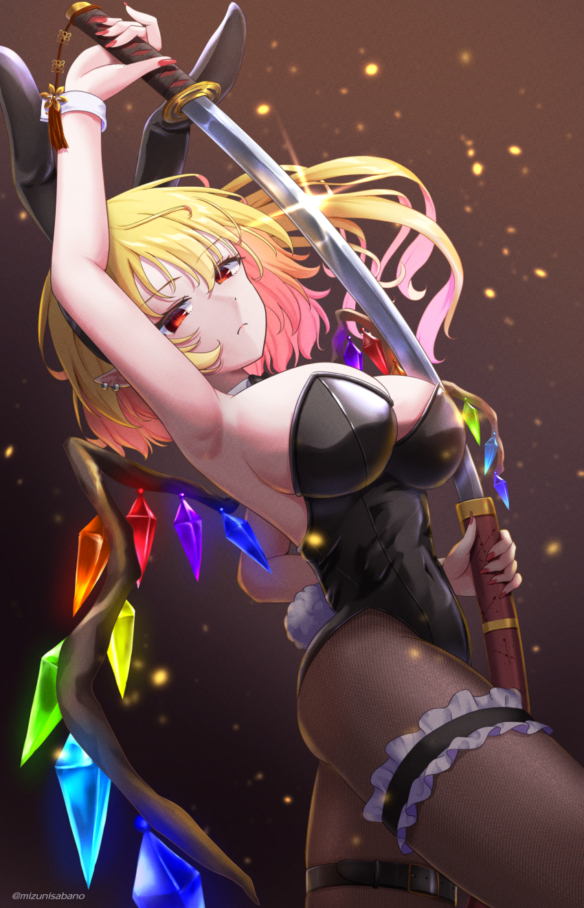 1girl, aged_up, alternate_breast_size_(larger), alternate_costume, animal_ear_hairband, animal_ears, armpits, ascot