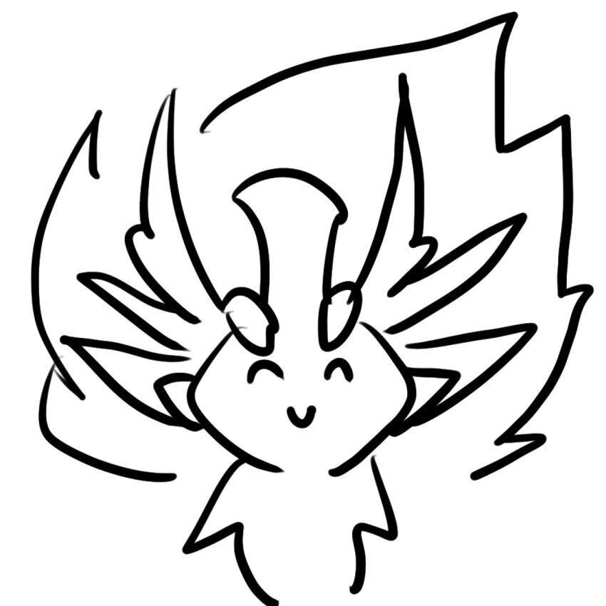 1boy, big_hair, big_horns, chibi, chibi_only, focused, highres, horns