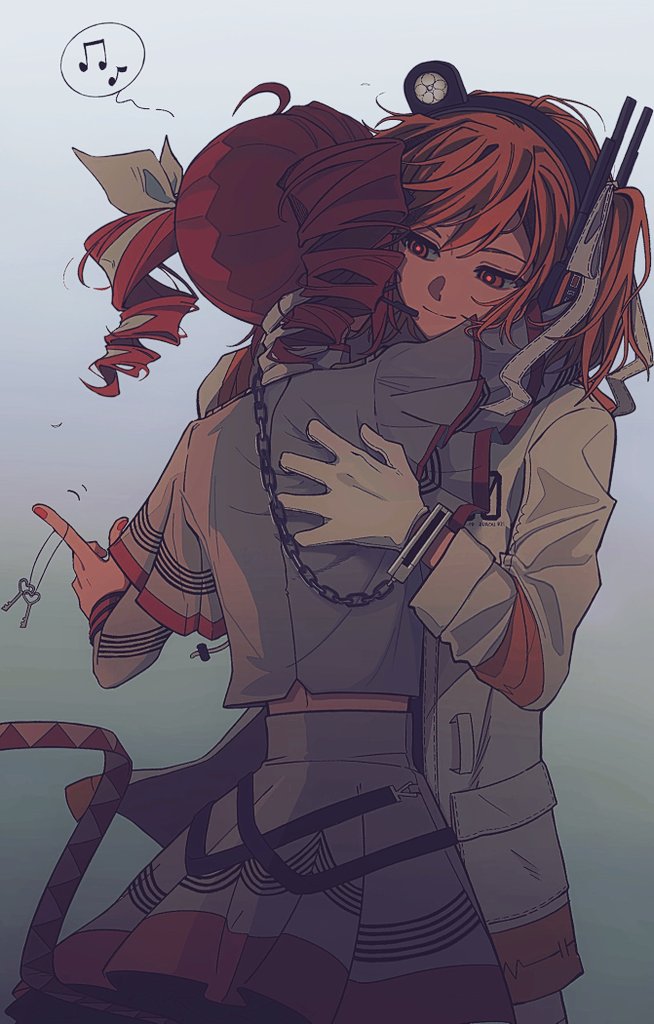 2girls, a.i._voice, adachi_rei, ahoge, black_hairband, bow, cuffs, drill_hair