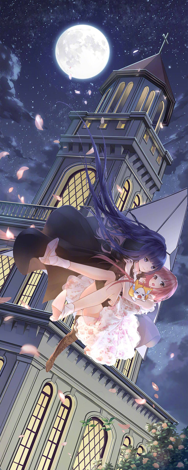 >_<, 2girls, ace_(miracle_nikki), ahoge, animal, artist_request, bare_arms, bare_shoulders