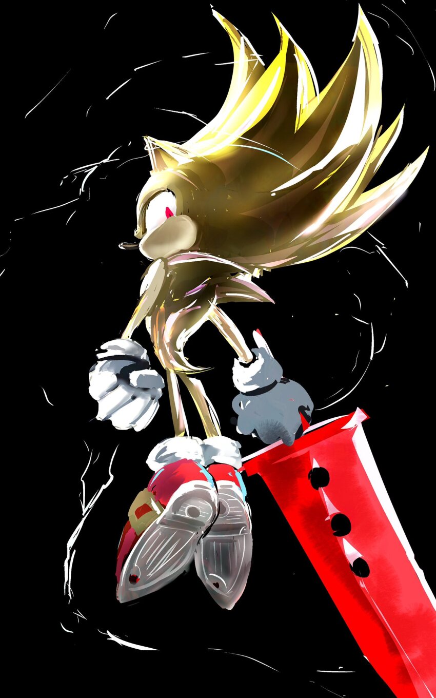 1boy, animal_ears, animal_nose, black_background, final_fantasy, final_fantasy_sonic_x, flying, furry