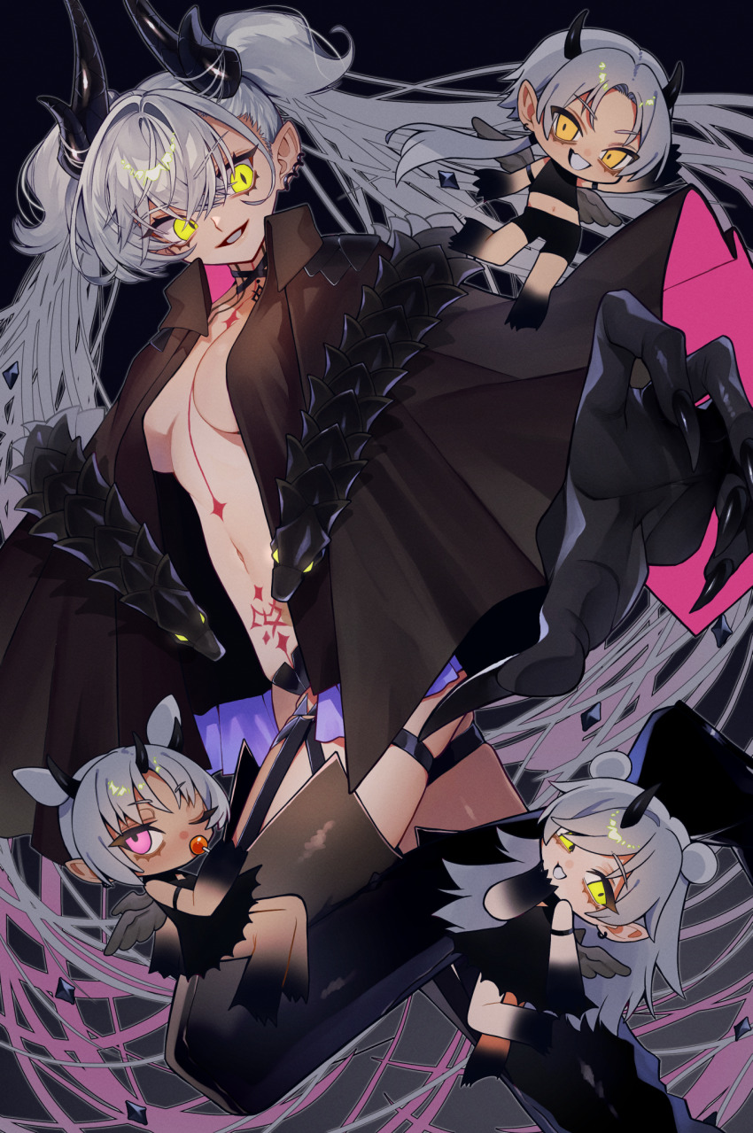 1girl, black_hands, black_jacket, boots, breasts, colored_extremities, fate/grand_order, fate_(series)