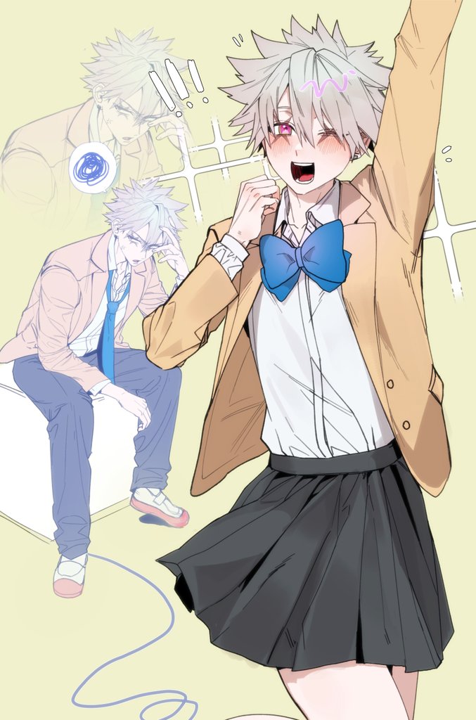 1boy, black_pants, blush, crossdressing, crossdressing_(mtf), dao8_33, hair_between_eyes, kanzaki_kaoru