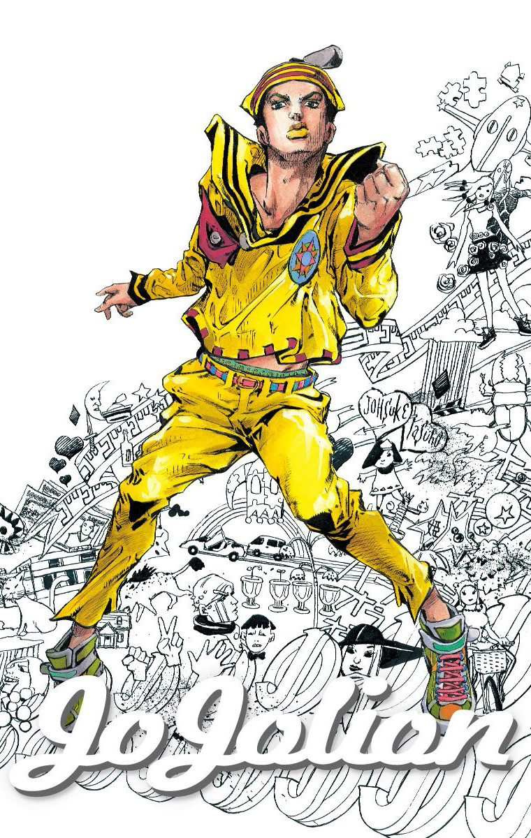 3girls, 4others, 5boys, aircraft, araki_hirohiko, belt, bicycle, blue_belt