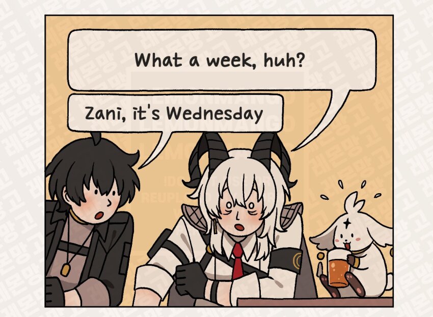 1boy, 1girl, armband, black_armband, black_gloves, black_hair, black_horns, black_jacket