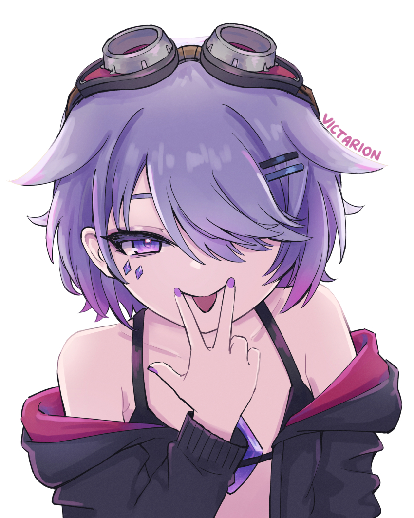 1girl, :p, absurdres, alternate_costume, artist_name, bikini, black_bikini, black_jacket