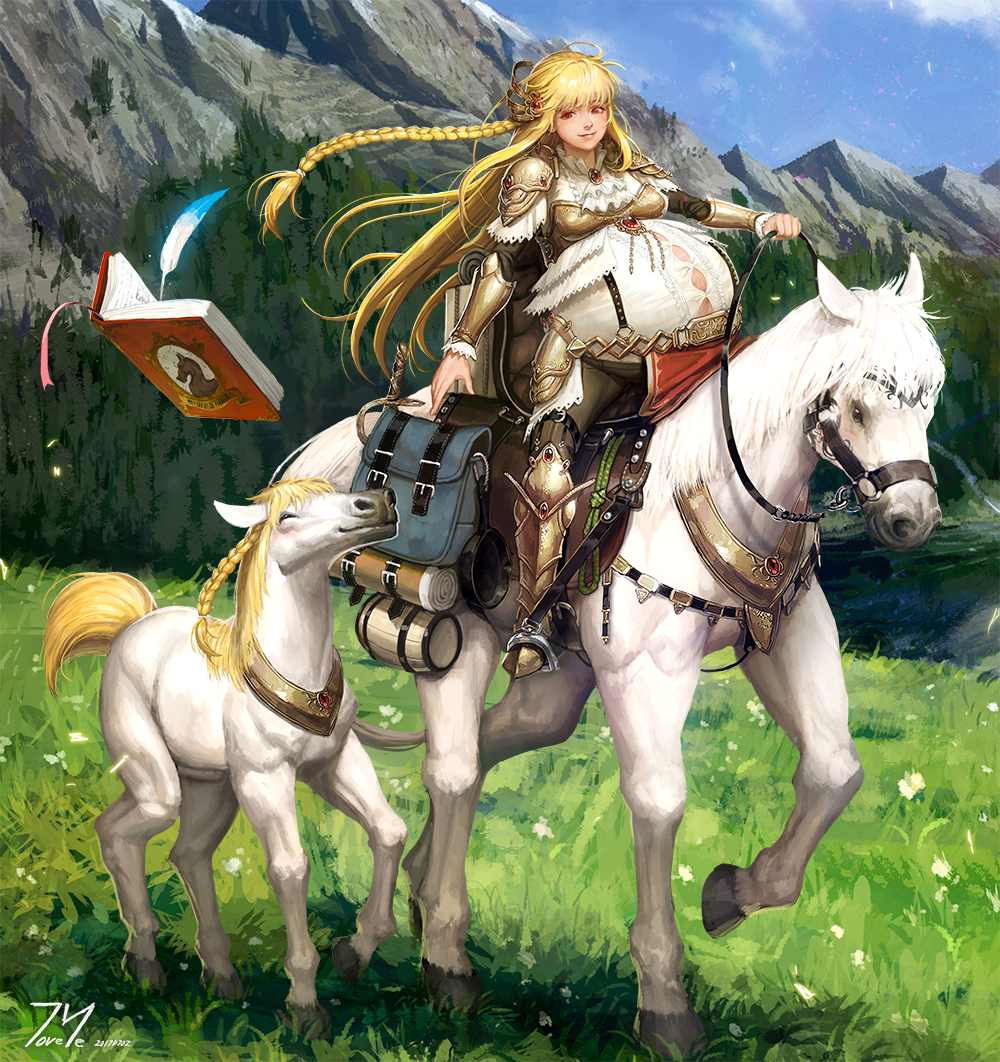 animal, bteele, family, fantasy_masters, horse, husband_and_wife, mother_and_child, mother_and_son