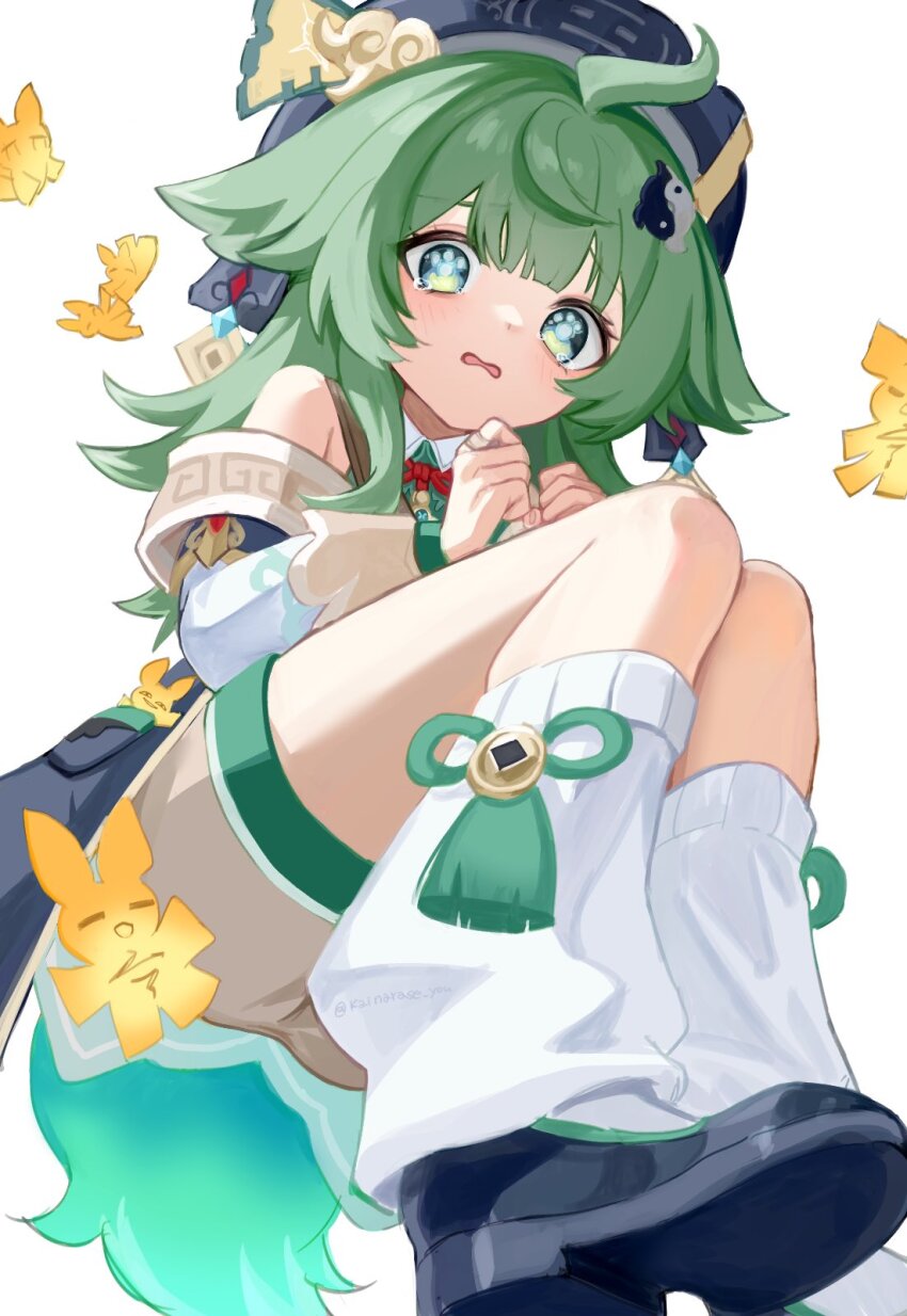 1girl, ahoge, animal_ears, black_hat, blunt_bangs, bow, bowtie, collar