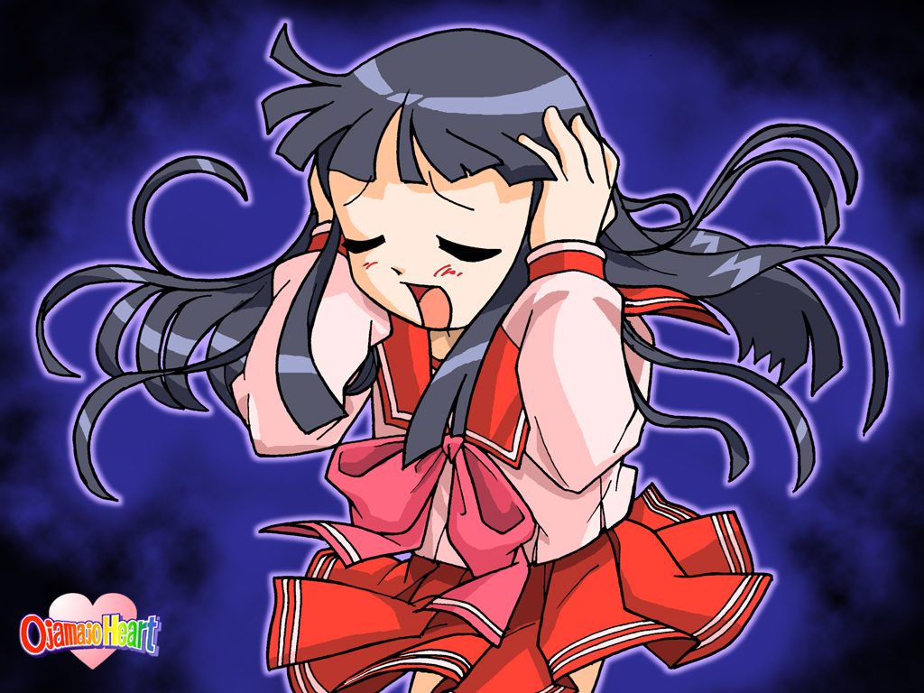1girl, black_hair, child, female_focus, gradient_background, koizumi_marina, ojamajo_doremi, school_uniform