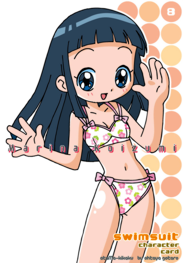 1girl, bikini, black_hair, blue_eyes, female_focus, koizumi_marina, ohtaya55, ojamajo_doremi