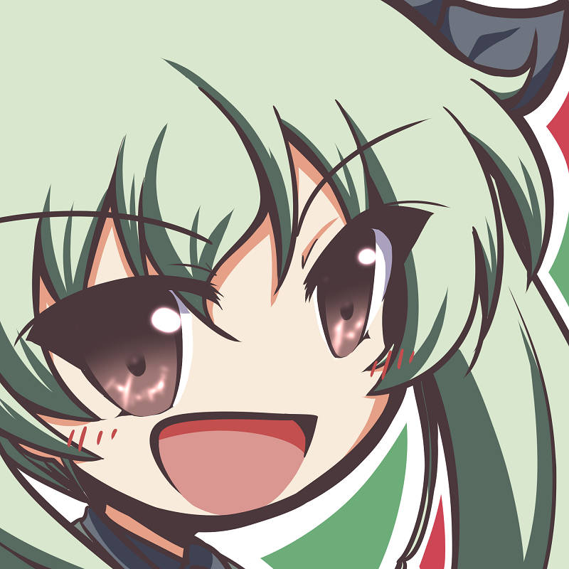 1girl, :d, anchovy_(girls_und_panzer), anzio_military_uniform, black_shirt, blush, chibi, deformed