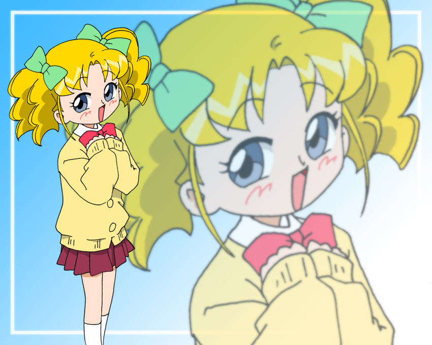 1girl, blonde_hair, minto_wada, ojamajo_doremi, school_uniform, tagme