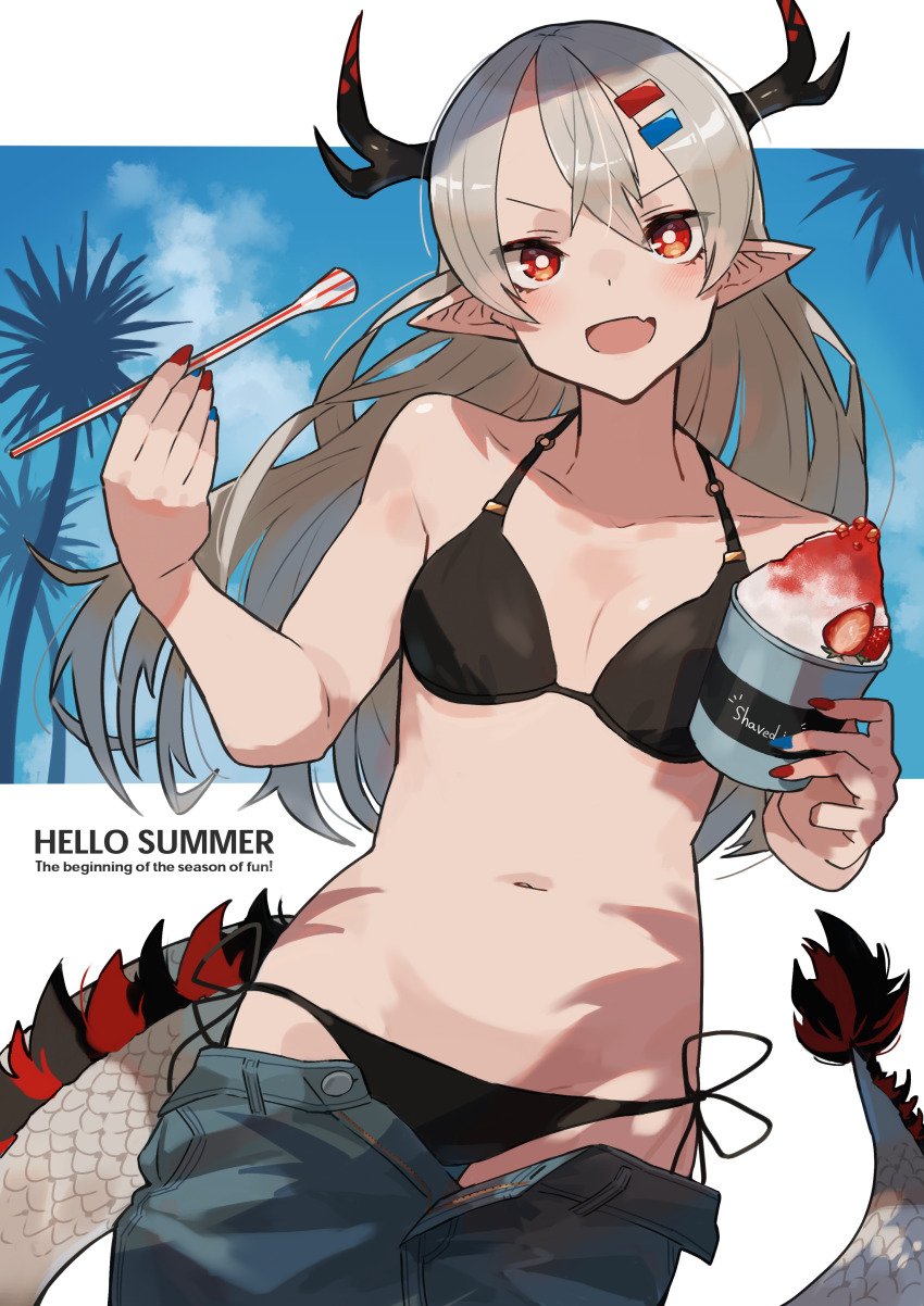 1girl, absurdres, bare_arms, bare_shoulders, bikini, black_bikini, breasts, bright_pupils