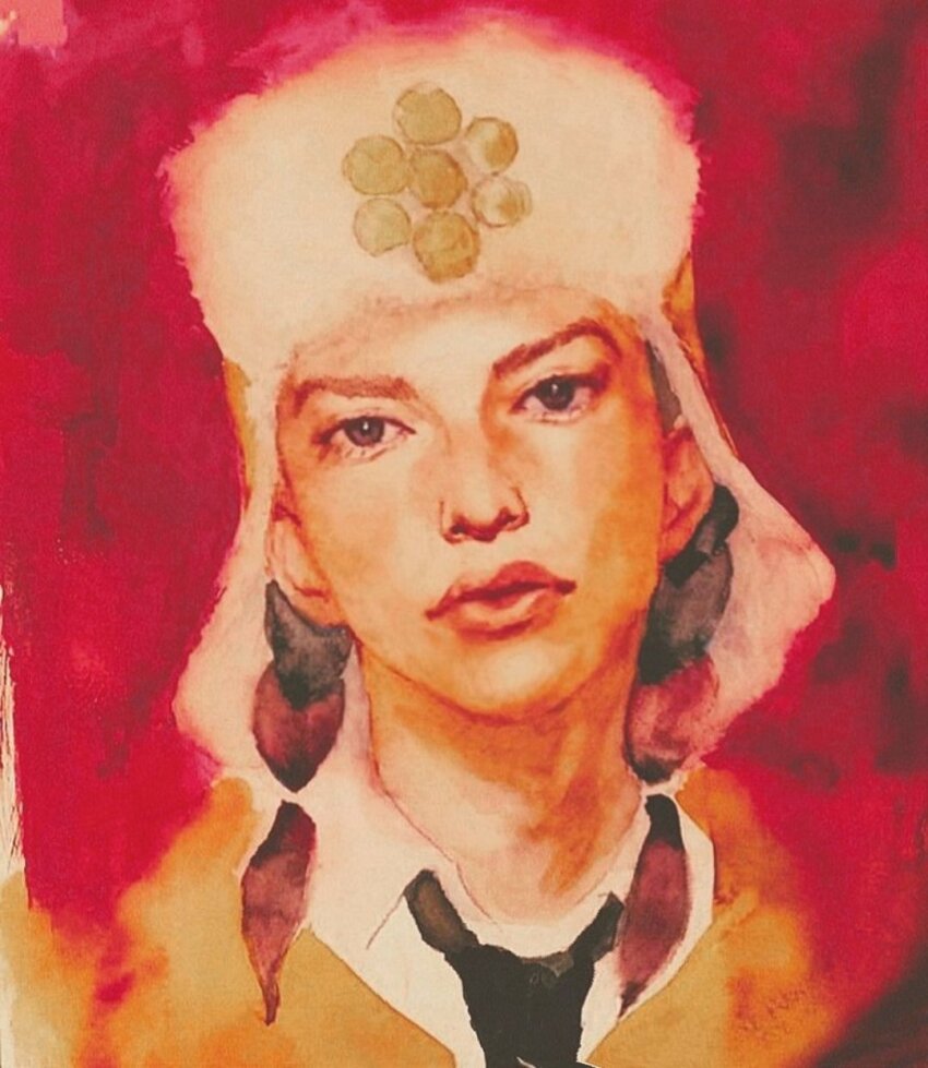 1boy, black_eyes, black_hair, black_necktie, braid, fur_hat, hat, highres