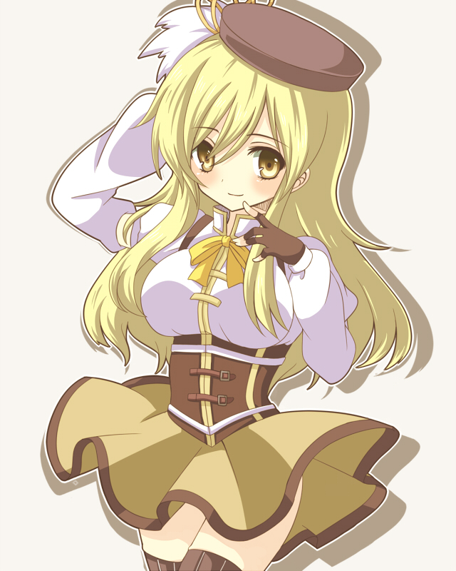 10s, 1girl, alternate_hairstyle, bad_id, bad_pixiv_id, beret, blonde_hair, breasts