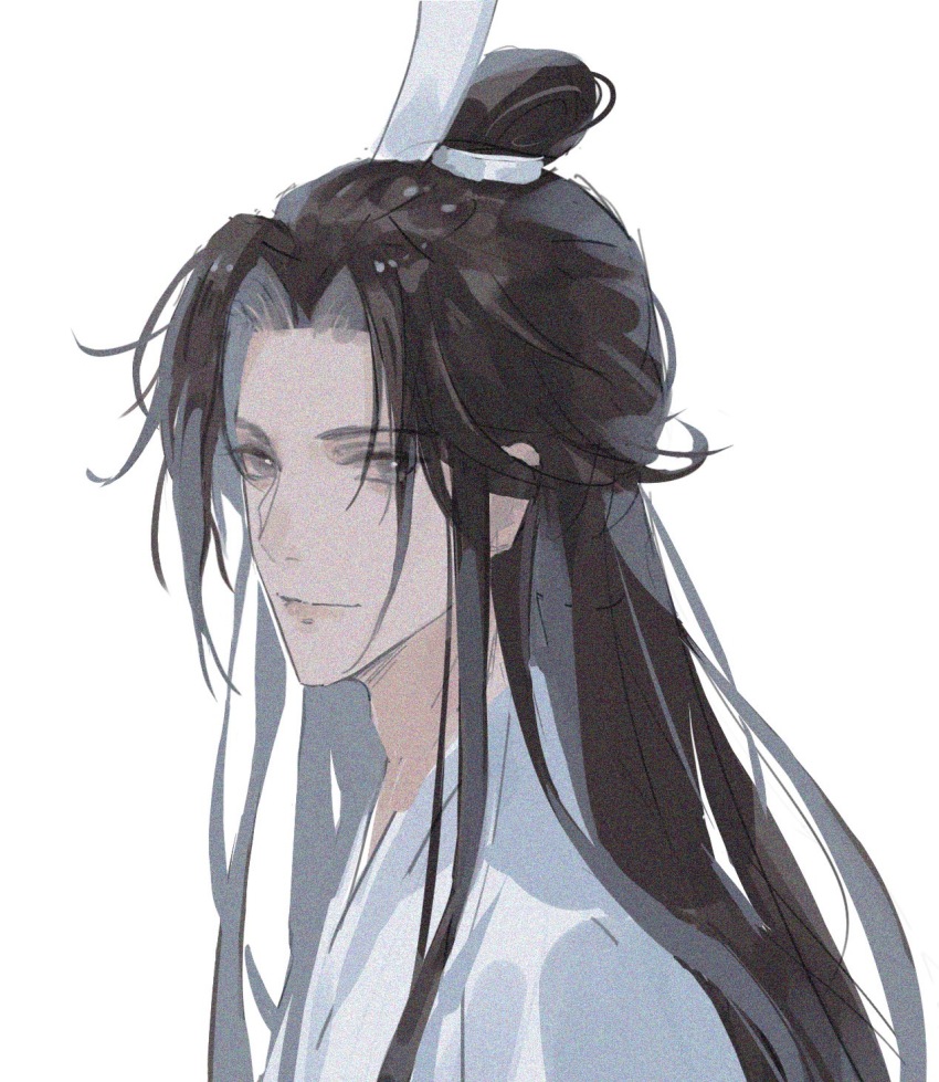 1boy, bishounen, black_hair, chinese_clothes, chinese_commentary, closed_mouth, dao_gui_yi_xian, daylily