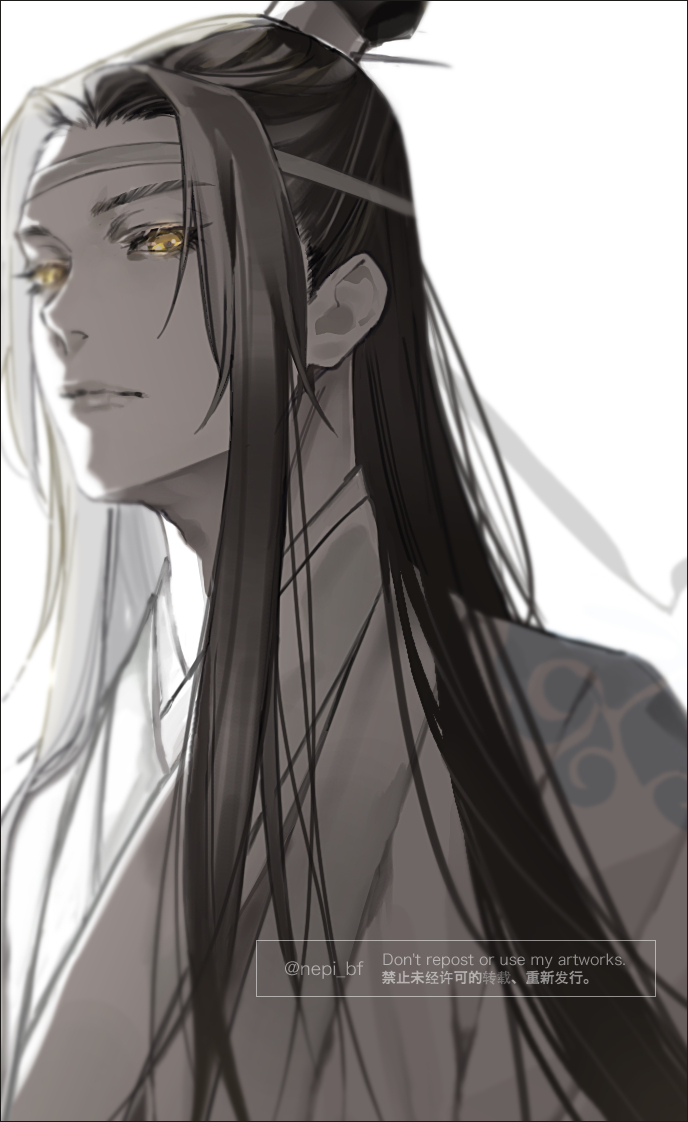 1boy, black_border, black_hair, border, chinese_clothes, closed_mouth, eyelashes, glowing