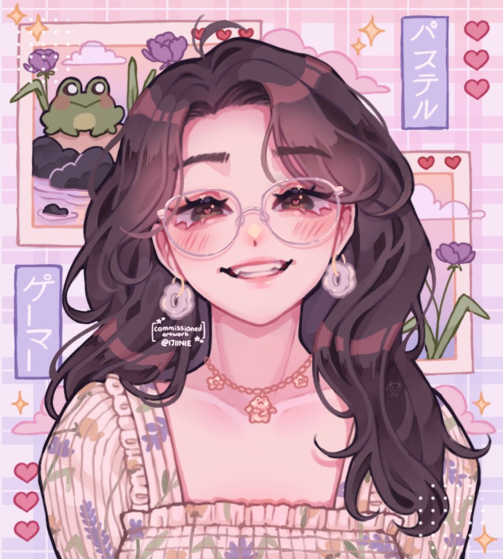 1girl, aegyo_sal, bead_choker, beads, black_eyes, black_hair, choker, cloud