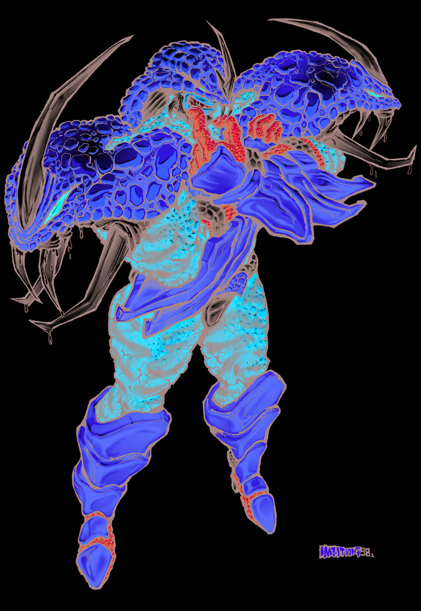 1boy, armor, big_mahler_(fighting_vipers), fangs, fighting_vipers, fighting_vipers_2, highres, imai_toonz