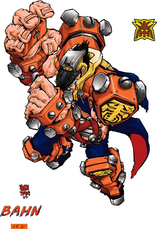 1boy, armor, bahn, black_hair, character_name, covered_eyes, fighting_vipers, fighting_vipers_2