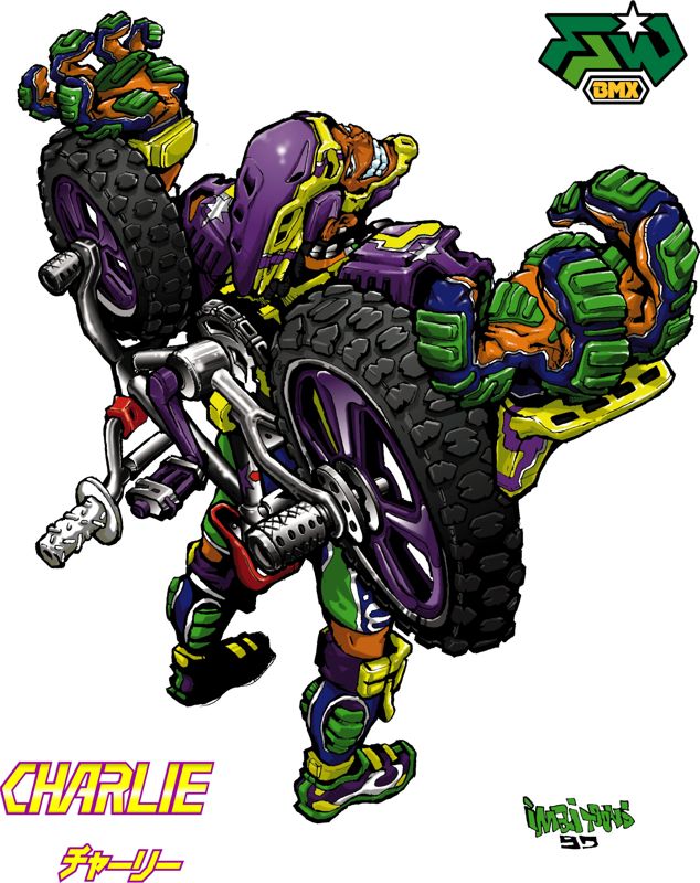 1boy, armor, bicycle, brown_eyes, character_name, charlie_(fighting_vipers), dark-skinned_male, dark_skin