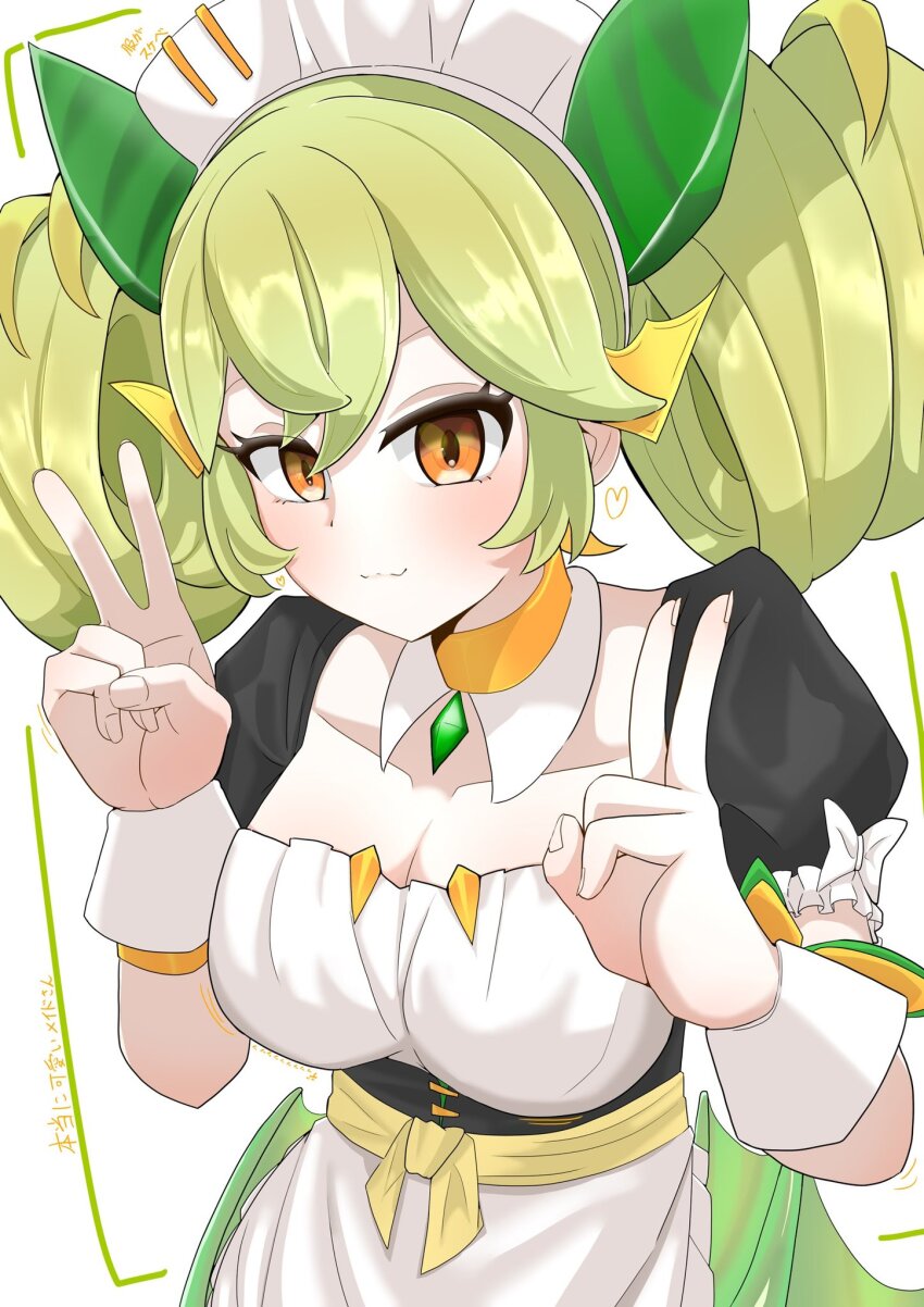 1girl, black_dress, breasts, chest_jewel, cleavage, collarbone, cowboy_shot, double_v