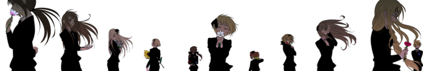 6+girls, absurdres, alternate_costume, arm_behind_back, arm_behind_head, arm_up, arms_behind_back, arms_up