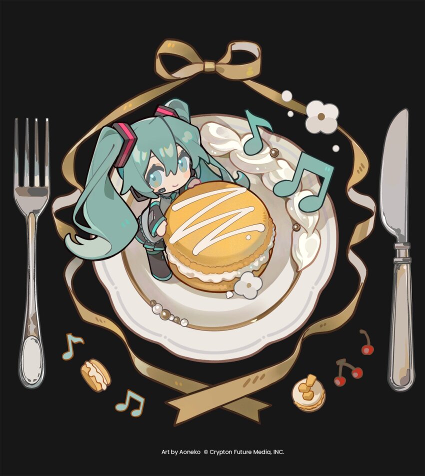 1girl, amd_aoneko, bare_shoulders, black_sleeves, black_thighhighs, blush_stickers, chibi, chibi_only