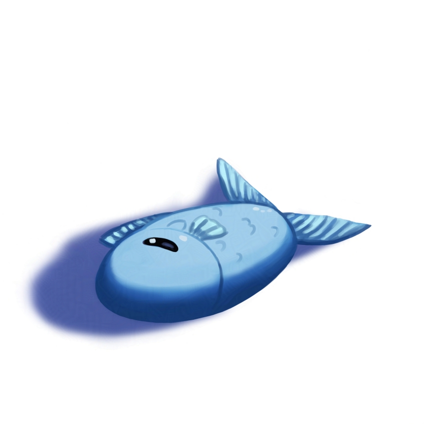 absurdres, chada_ijwtmcs, fish, highres, indie_virtual_youtuber, no_humans, sameko_saba, sameko_saba_(fish), shadow, simple_background, solo, virtual_youtuber, white_background