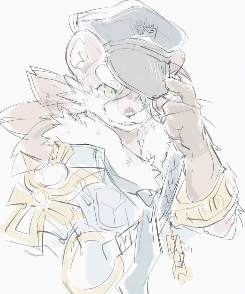 1boy, absurdres, animal_ears, ao_gravity, claws, fang, fang_out, furry